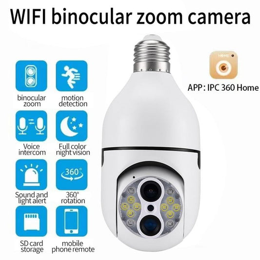 كاميرا مراقبة ذكية على شكل لمبة سهلة التركيب